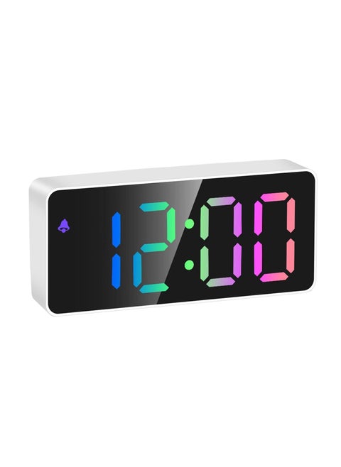 MVM Enterprise Alarm Clock Digital Clock with LED Temperature Display Digital Alarm Clock with Colour Fonts Dimmable Snooze Function Memory Battery for Bedroom Decor