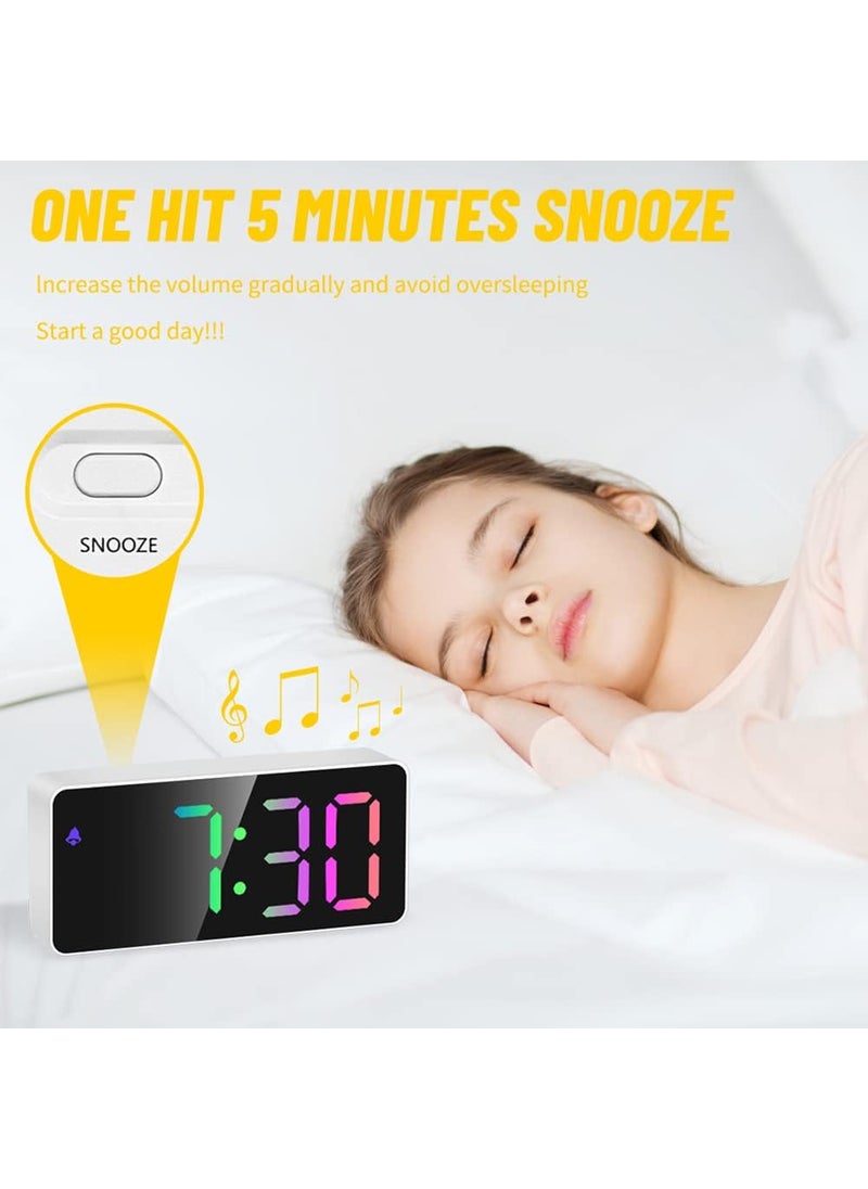 MVM Enterprise - MVM Enterprise Alarm Clock Digital Clock with LED Temperature Display Digital Alarm Clock with Colour Fonts Dimmable Snooze Function Memory Battery for Bedroom Decor - Image 1