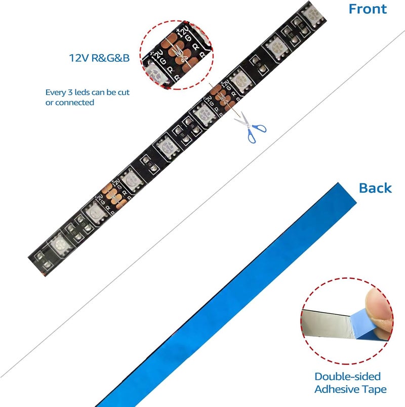 Tx 5M Black PCB 5050 RGB LED Strip Waterproof IP65 300 SMD Black PCB Board DC 12V Flexible Light - Image 3