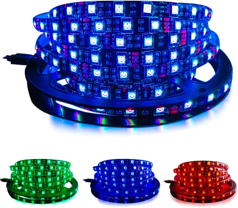 Tx 5M Black PCB 5050 RGB LED Strip Waterproof IP65 300 SMD Black PCB Board DC 12V Flexible Light - Image 5