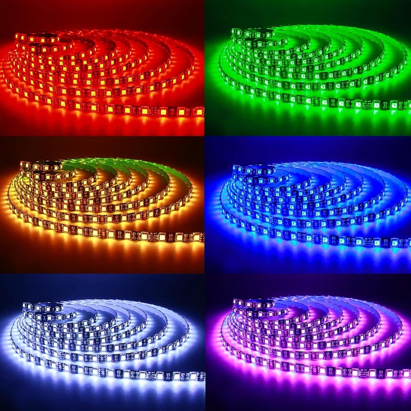 Tx 5M Black PCB 5050 RGB LED Strip Waterproof IP65 300 SMD Black PCB Board DC 12V Flexible Light - Image 4