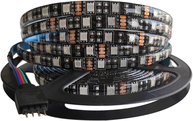 Tx 5M Black PCB 5050 RGB LED Strip Waterproof IP65 300 SMD Black PCB Board DC 12V Flexible Light - Image 1