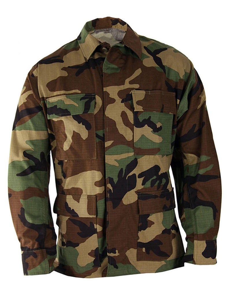 Propper Men's Uniform Ripstop BDU Coat, Woodland, 60% Cotton, 40% Polyester, Medium Long - Image 5