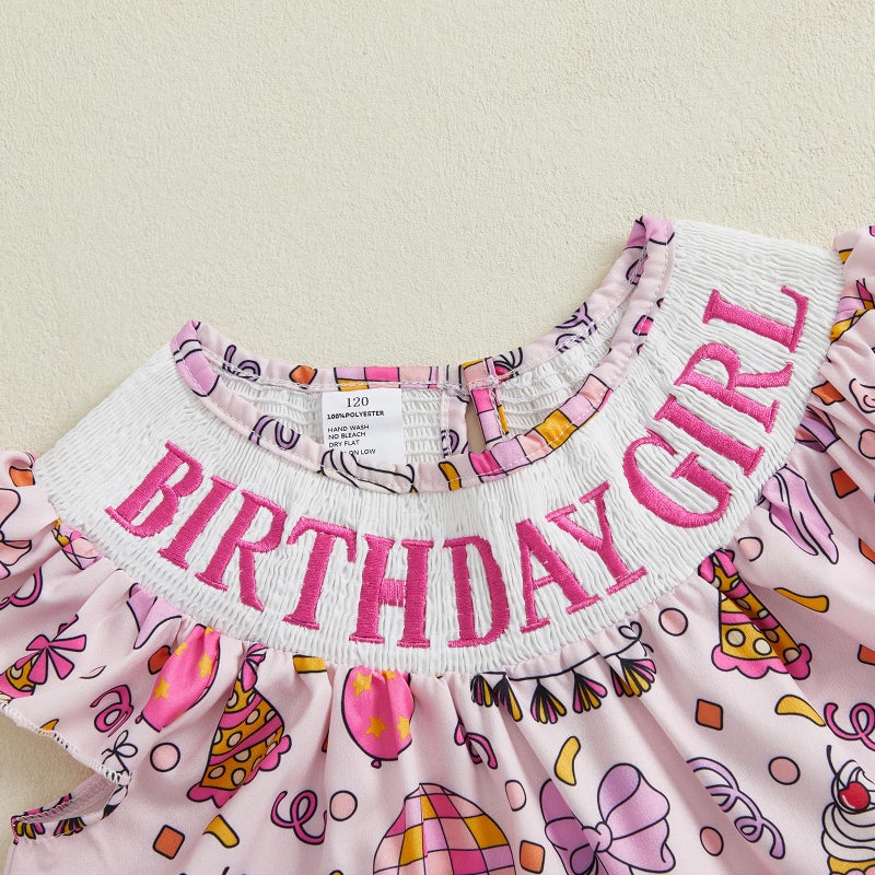 Socutebabe First 2nd 3rd 4th 5th Birthday Outfit Girl Smocked Birthday Dress Toddler Birthday Outfits for Girls (Bow Pink, 2-3 Years) - Image 4