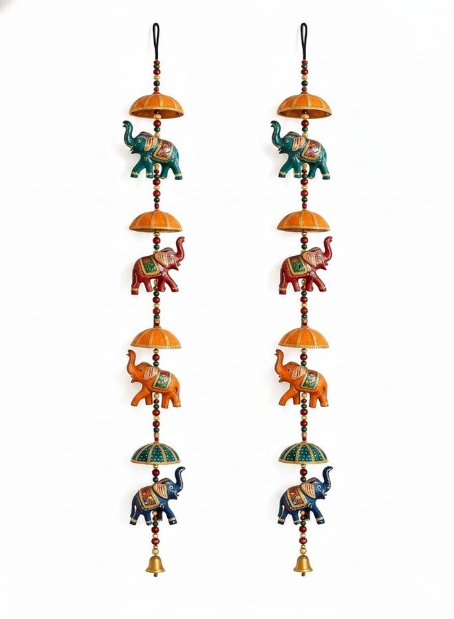 CDM Handcrafted Rajasthani Wall Hanging | Ethnic Decorative Hanging with Beads & Bell | Home Decor for Door, Wall (2) - Image 1