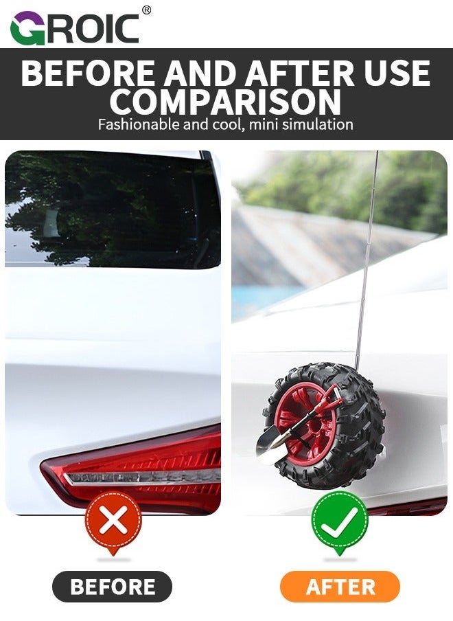 GROIC 3D Car Roof Decoration, Funny Bumper Decoration Small Spare Tire Trunk Mini Antenna Off-Road Creative Exterior Supplies Cool  - Image 4