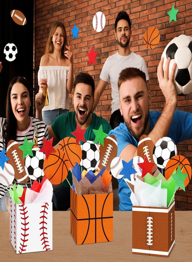 تاوباري مجموعة تاوباري المكونة من 12 قطعة لتزيين حفلات أعياد الميلاد ذات الطابع الرياضي، تتضمن صناديق، وزينة مركزية لطاولات حفلات كرة القدم، وعصي، وزينة طاولات على شكل كرة السلة والبيسبول مع فتحات للكرات، بالإضافة إلى لوازم حفلات استقبال المولود الجديد. - Image 5