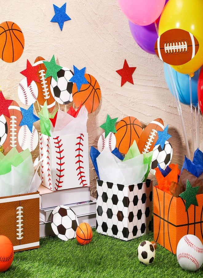 تاوباري مجموعة تاوباري المكونة من 12 قطعة لتزيين حفلات أعياد الميلاد ذات الطابع الرياضي، تتضمن صناديق، وزينة مركزية لطاولات حفلات كرة القدم، وعصي، وزينة طاولات على شكل كرة السلة والبيسبول مع فتحات للكرات، بالإضافة إلى لوازم حفلات استقبال المولود الجديد. - Image 2