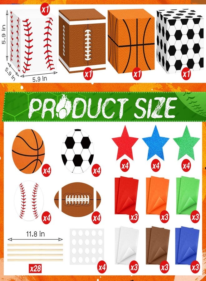 تاوباري مجموعة تاوباري المكونة من 12 قطعة لتزيين حفلات أعياد الميلاد ذات الطابع الرياضي، تتضمن صناديق، وزينة مركزية لطاولات حفلات كرة القدم، وعصي، وزينة طاولات على شكل كرة السلة والبيسبول مع فتحات للكرات، بالإضافة إلى لوازم حفلات استقبال المولود الجديد. - Image 3