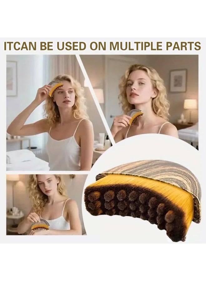 2 Pcs Face Sculpting Brush, Lymphatic Massager for Jawline Contour and Puffiness Reduction, Ergonomic Dry Brushing Tool for Women - Image 3