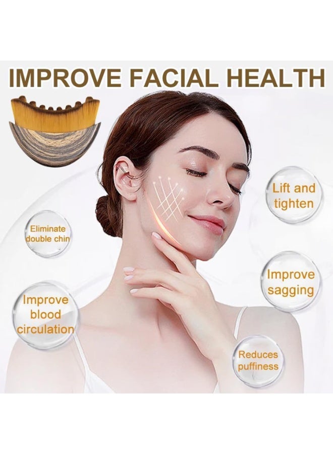 2 Pcs Face Sculpting Brush, Lymphatic Massager for Jawline Contour and Puffiness Reduction, Ergonomic Dry Brushing Tool for Women - Image 5