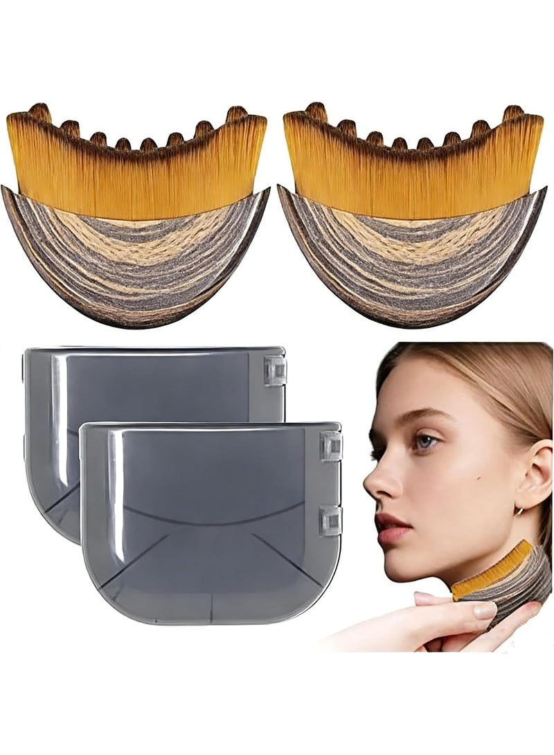 2 Pcs Face Sculpting Brush, Lymphatic Massager for Jawline Contour and Puffiness Reduction, Ergonomic Dry Brushing Tool for Women - Image 1