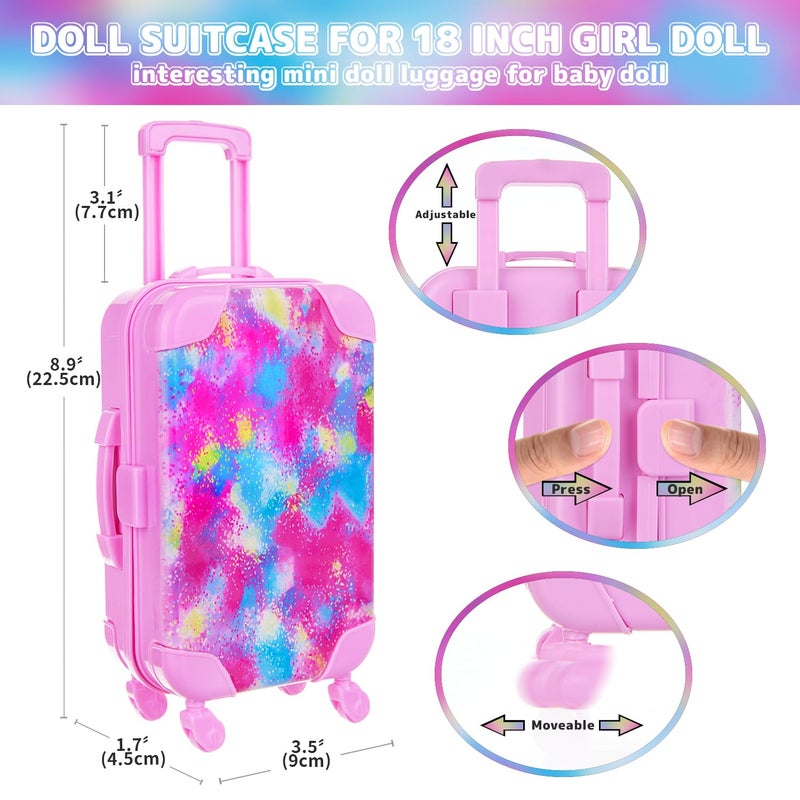 K. T. Fancy K.T. Fancy 18 Inch American Doll Clothes and Accessories  Doll Travel Suitcase Playset for Girls  Cute Travel Doll Clothes for 18 Inch Girl Doll(Not Include Doll & Shoes) (Sequin Fireworks) - Image 3