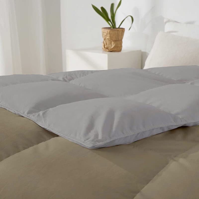 Razzai 500 GSM Winter Comforter Premium Collection Quilted Revesible Comforter (90" x 90" Inches/228cm x 228cm) - Queen Size | Silver/Beige - Image 4
