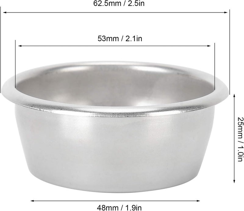 comfrt Replacement Portafilter Basket, Stainless Steel 53mm Non Pressurized Coffee Strainer Basket for Esspesso Machines Portafilter - Image 2