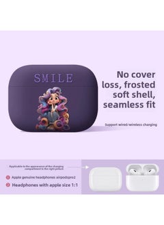 Strawberry Bear Family Airpods Protective Case Cartoon Cute Suitable For Apple 1/2/3 Generation Bluetooth Headset Soft Case-Color:Princess SMLIE-dark Purple-Model:AirpdosPRO2 Generation