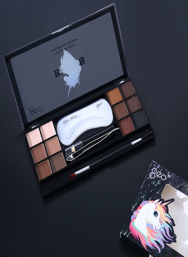 Vtrem 12 Colors Brow Contour Kit Eyebrow Makeup Palette Set, Eyebrow Powder, Eyebrow Pencil, Eyebrow Brush Set Perfect for Shadows and Eye Shadows Christmas Gifts - Image 5