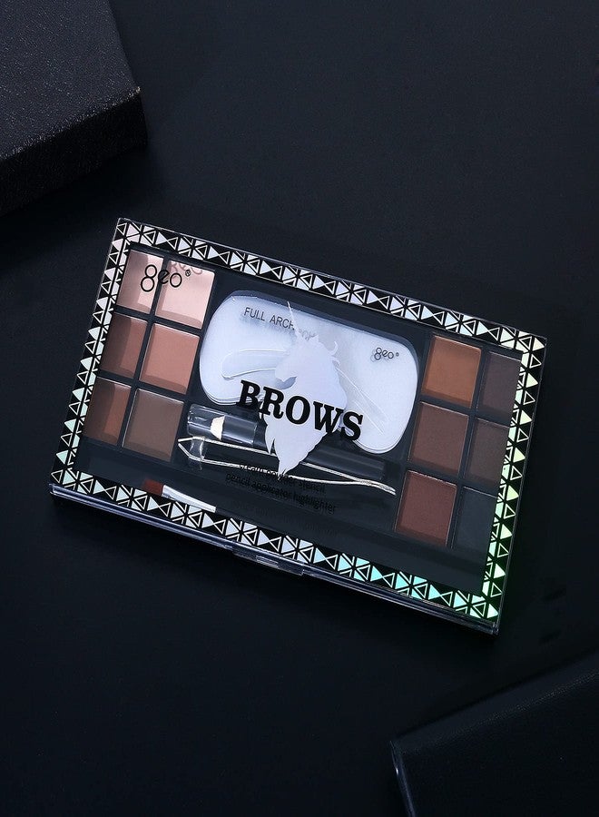 Vtrem 12 Colors Brow Contour Kit Eyebrow Makeup Palette Set, Eyebrow Powder, Eyebrow Pencil, Eyebrow Brush Set Perfect for Shadows and Eye Shadows Christmas Gifts - Image 4