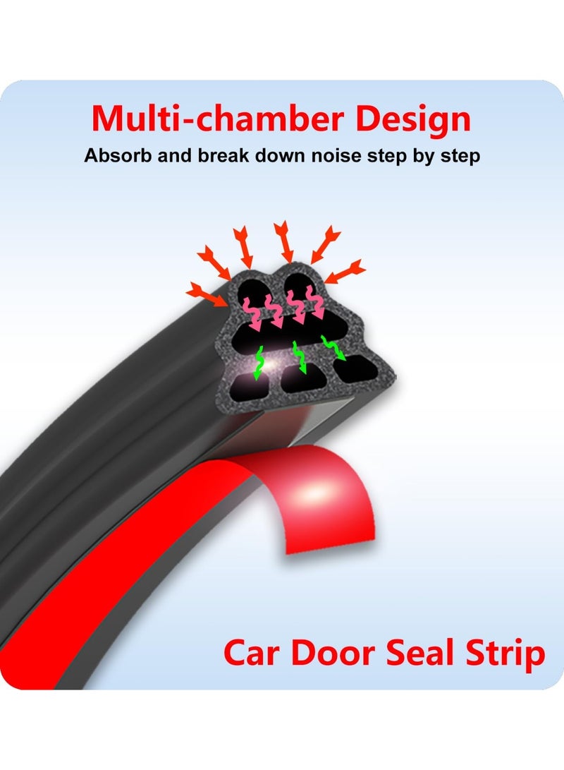 KISSUN Car Door Seal Strip,3 Layer Pyramid Structure Automotive Rubber Weather Stripping Self Adhesive Auto Door Soundproofing Weatherstrip Fit Truck Pickup Rv Trunk Hood Cove (Pyramid 52.49Ft) - Image 4