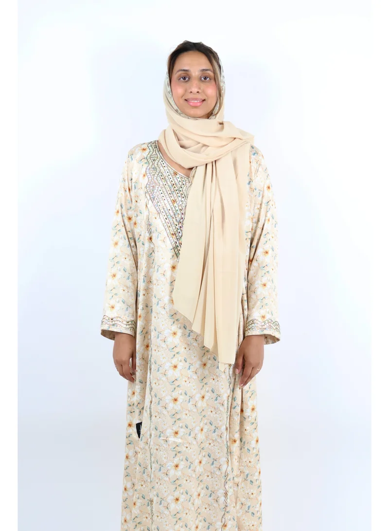 JAMEELA  Ivory Daisy Festive Jalabiya Set for Women | Best Price UAE