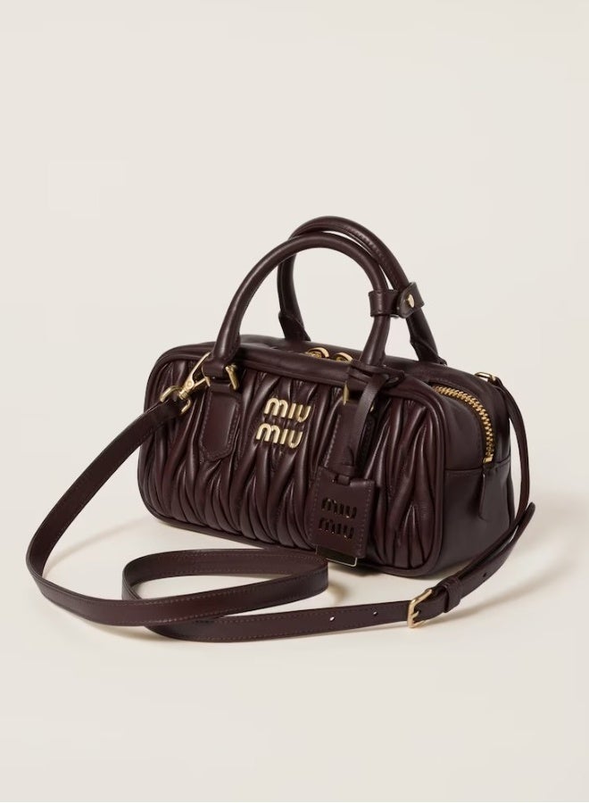 MIU Small Arcadie Top Handle Bag in Matelassé Nappa Leather Crossbody Shoulder  - Image 3