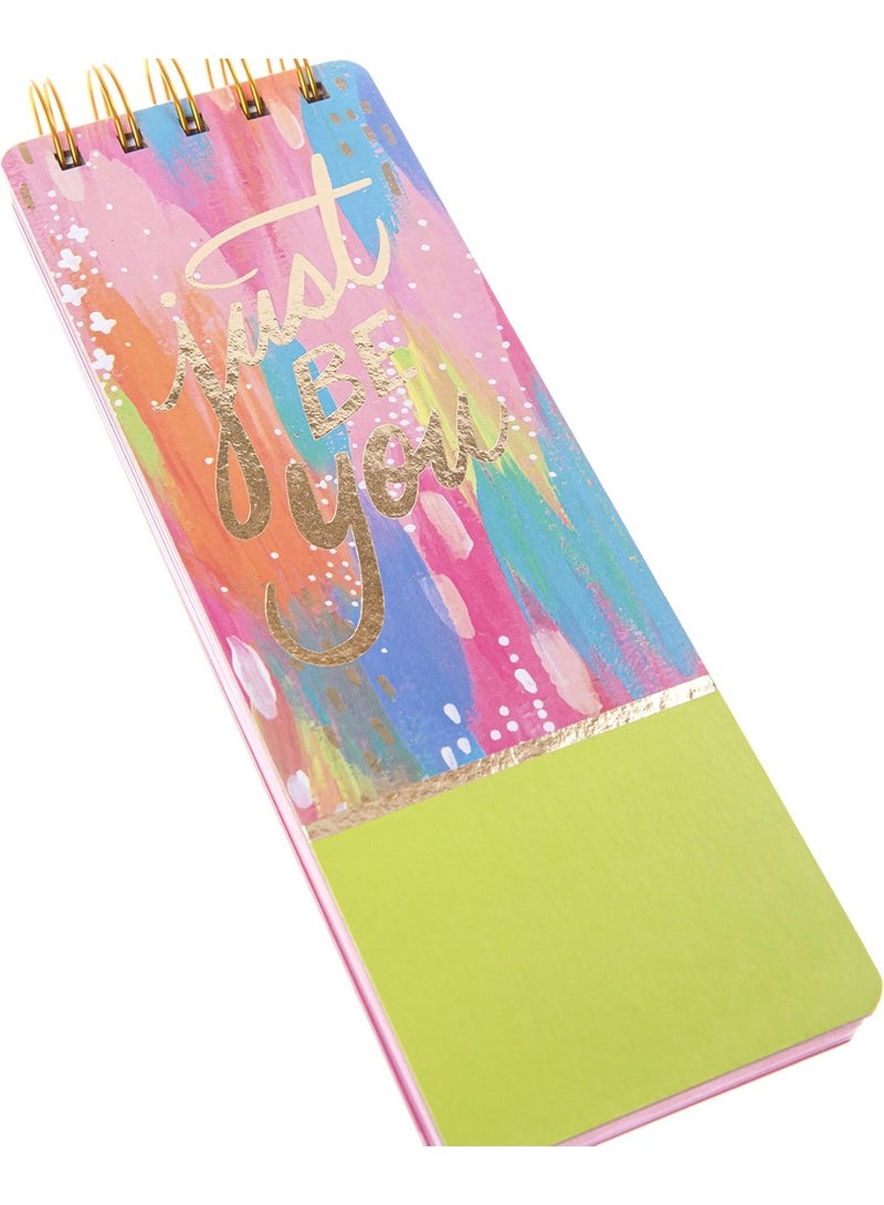 Graphique Reporter Journal, Brush Strokes Design, Embellished Gold Foil Portable Notebook, 150 Lined Sheets, 3" x 8.75" - Perfect for Note Taking, List Making and Much More - Image 3