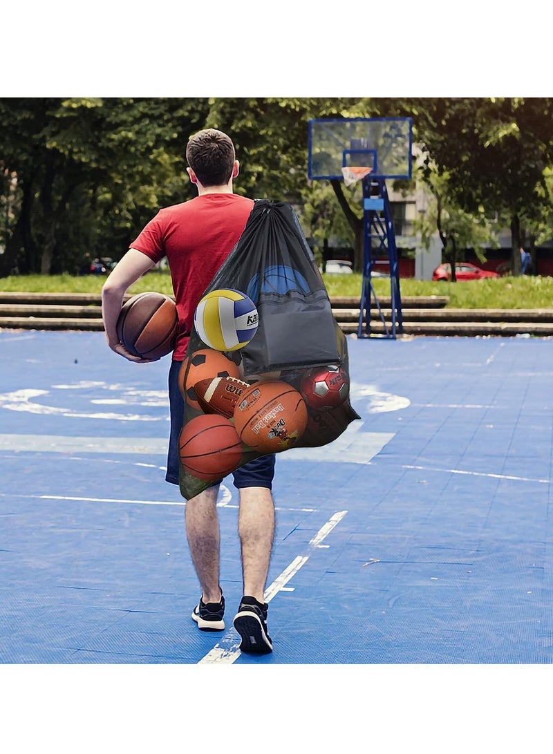 SOLARAE Mesh Ball Bags, Heavy Duty Sports Ball Bag with Adjustable Strap, Drawstring Extra Large Soccer Ball Bag Work for Coach, Basketball,Football, Volleyball,BaseBall and Swimming Gears - Image 5