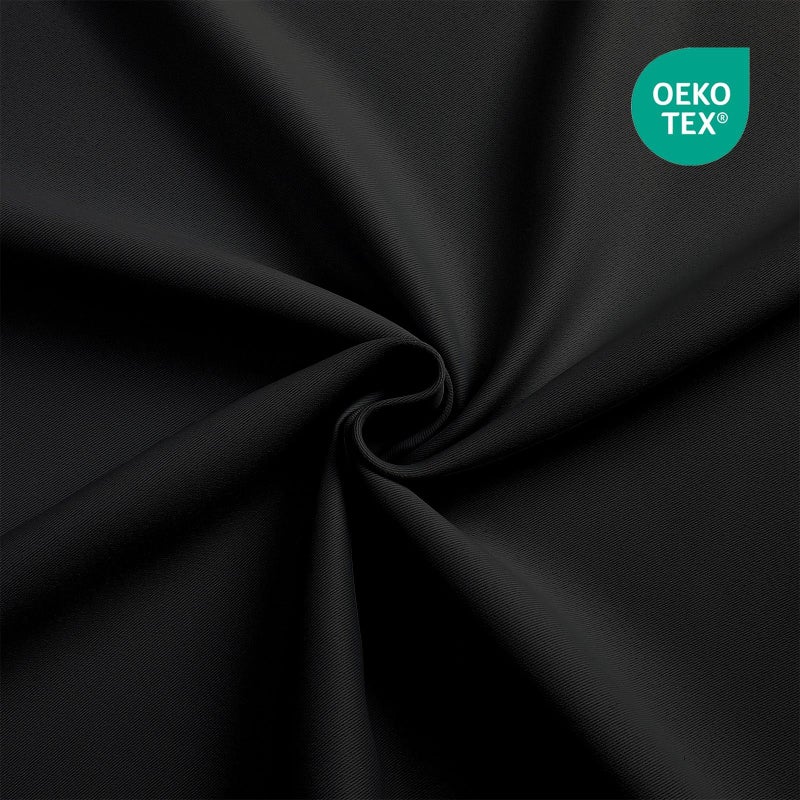 CUCRAF Black Blackout Curtains 72 Inches Long, Thermal Insulated Noise Reducing Grommet Window Drapes for Bedroom & Living Room(52x72 Inch, 2 Panels) - Image 4
