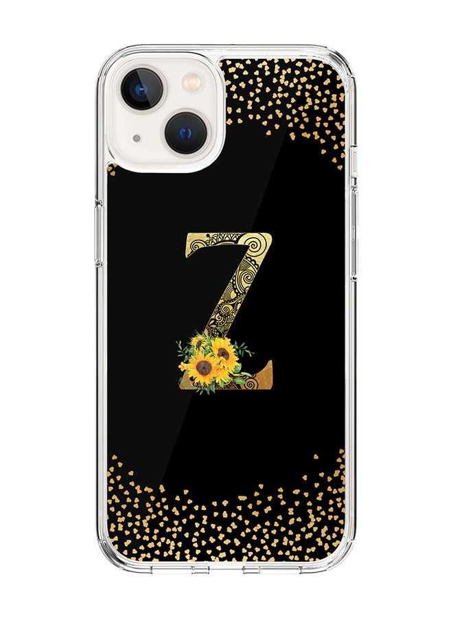 Stylizedd Classic Clear Case For iPhone 15, Hybrid Soft Case Thin Cover- Custom Monogram Initial Letter Mandala Floral Pattern Alphabet - Z(Black) - Image 1