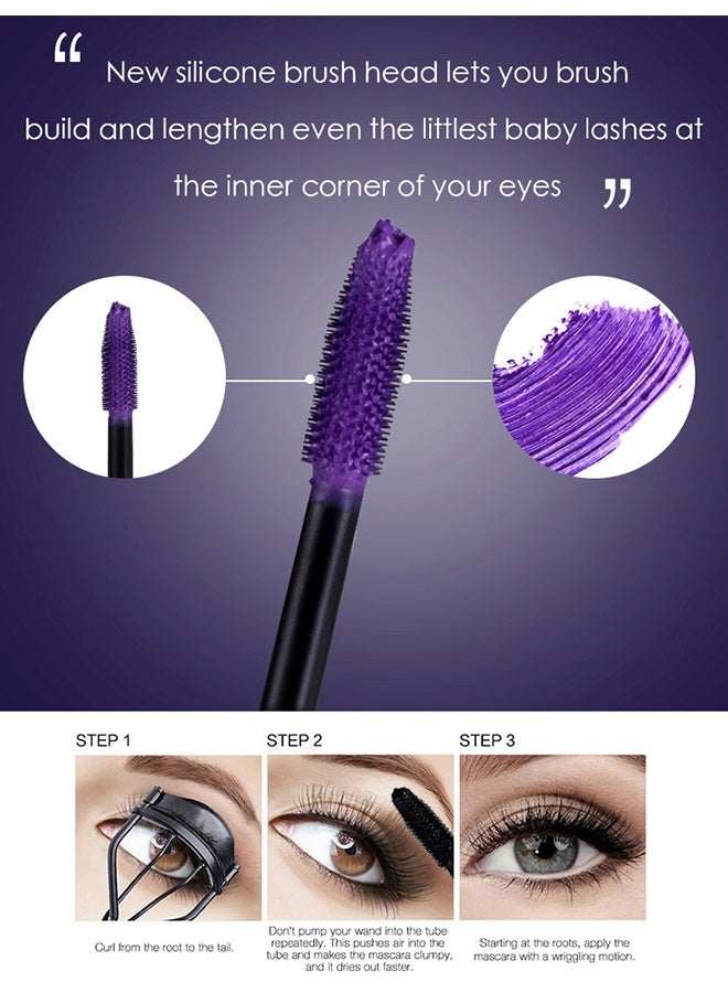 Maxfine Extreme Big 5D Volume Lash Mascara Fiber Lash Extensions Colored Mascara Long Lasting Smudge Proof Non Clumping Curling Voluminous Mascara for Lengthening Charming Lashes Brown #02 - Image 3