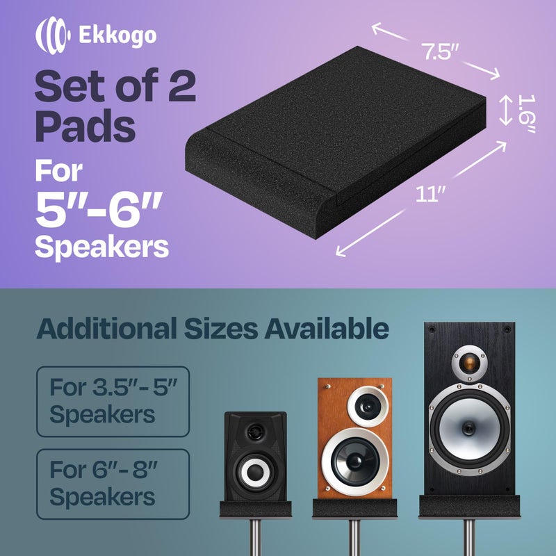 Ekkogo Pair of Studio Monitor Isolation Pads Premium Acoustic Foam to Elevate Audio Ideal Speaker Foam for 5 Inch Speakers Enhanced with Vibredux HD Foam for Superior Isolation - Image 2