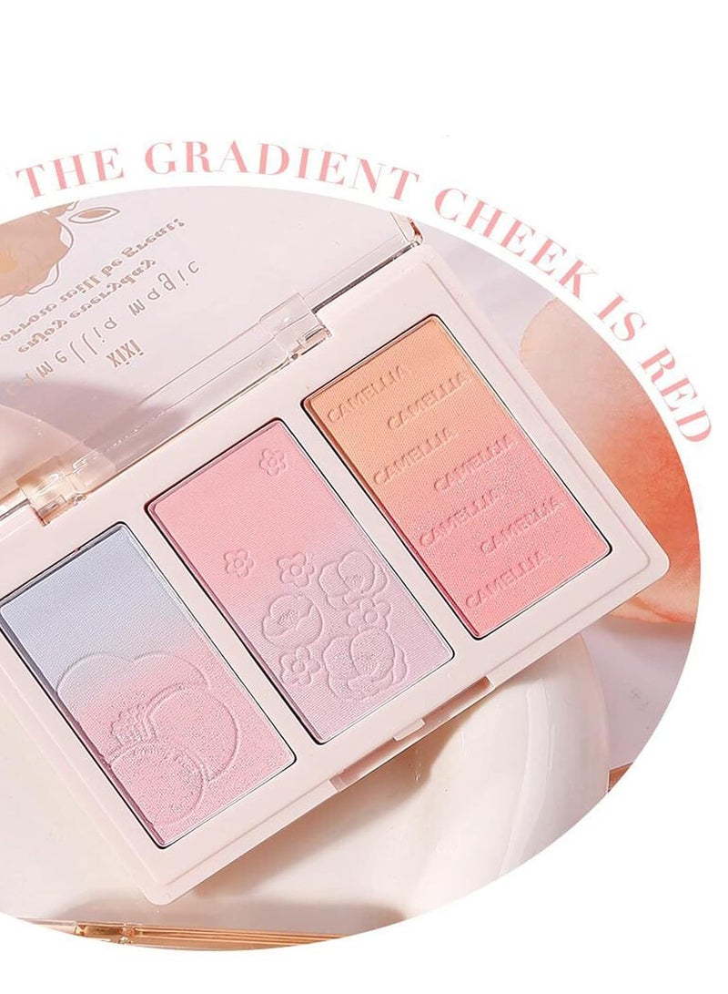 XIXI 6 Colors Blush Palette, Matte Blush For Cheeks Long Lasting Glitter Brightening Face Purple Blush Blue Blush Highlight Contour All-In-One Blush Palette - Image 5