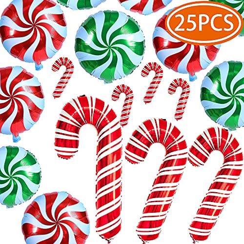 Know me Christmas Candy Cane Balloons Party Decorations Winter HolidayXmasNew YearCandy Party Decorations Supplies25PCS - Image 1