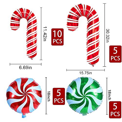 Know me Christmas Candy Cane Balloons Party Decorations Winter HolidayXmasNew YearCandy Party Decorations Supplies25PCS - Image 5