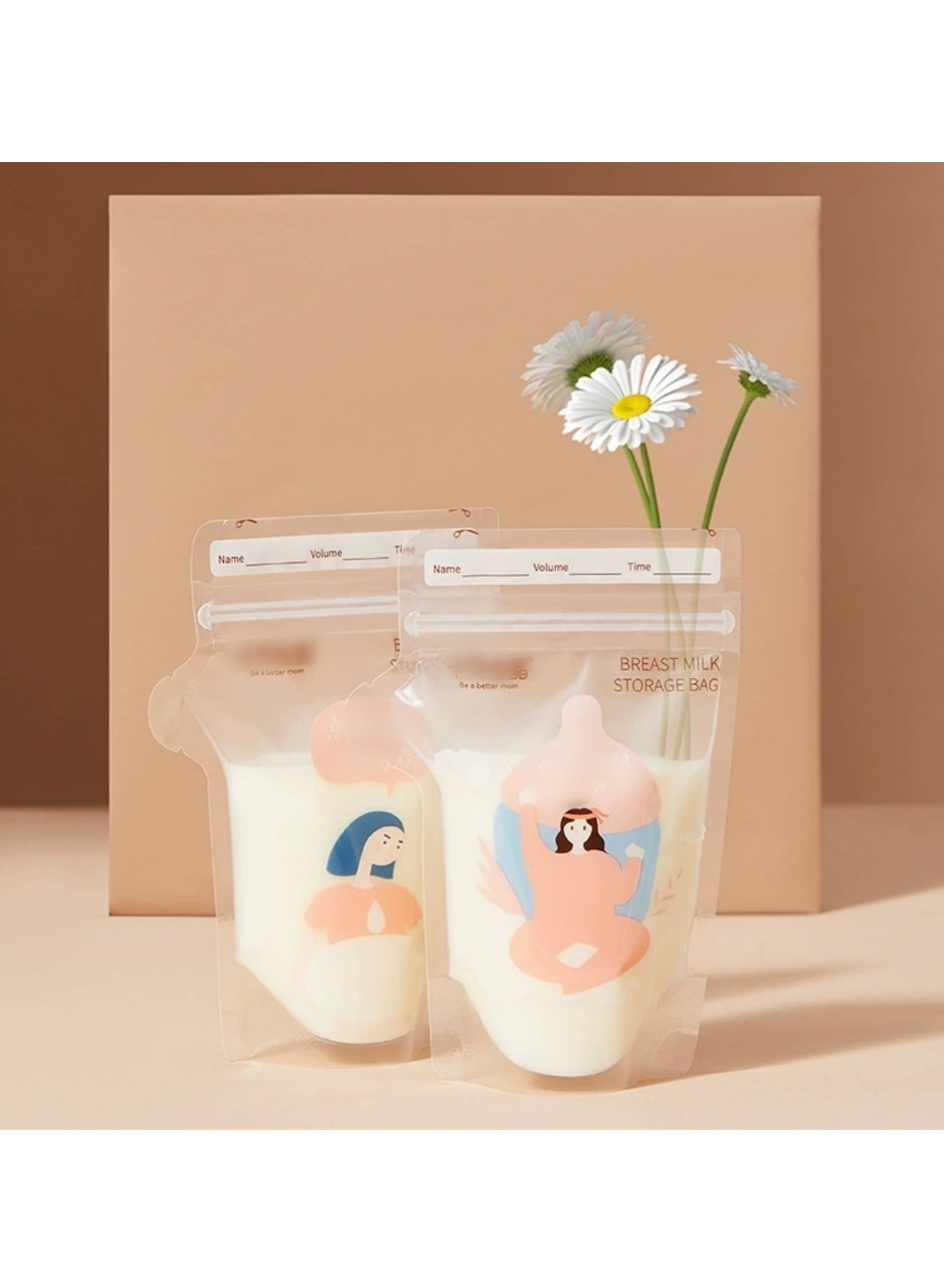Be a better mom Breastmilk Storage Bags 200ml BPA Free 32countpack Disposable Milk Storage Bag Ready to Use Breast Milk Storing Bags for Breastfeeding No Leak Milk Freezer Storage Pouches (32 Count in