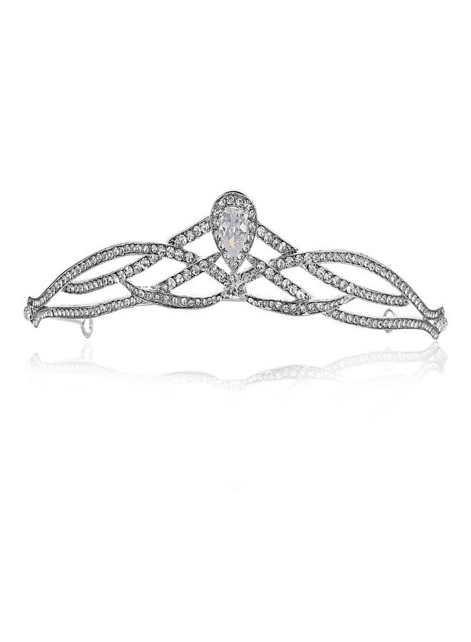 SAMKY Bride's Celtic Bridal Tiara Silver and Crystal Wedding for Women Exquisite Accessories - Image 1
