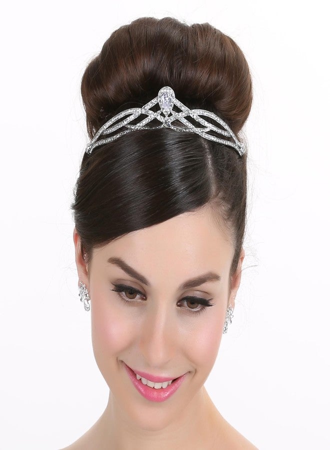 SAMKY Bride's Celtic Bridal Tiara Silver and Crystal Wedding for Women Exquisite Accessories - Image 3