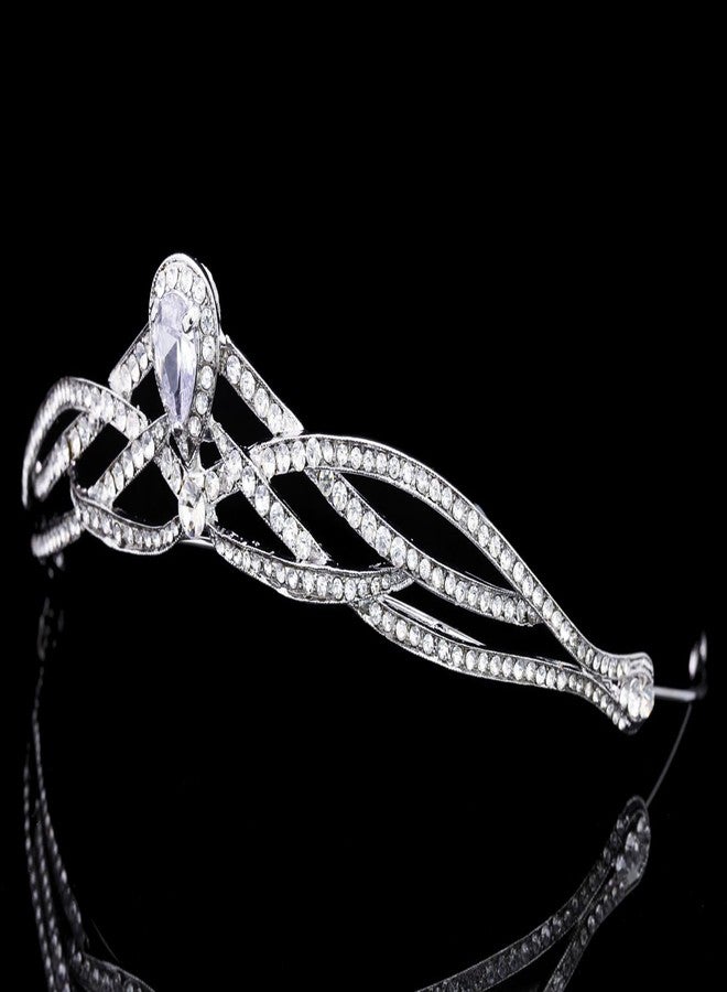 SAMKY Bride's Celtic Bridal Tiara Silver and Crystal Wedding for Women Exquisite Accessories - Image 5