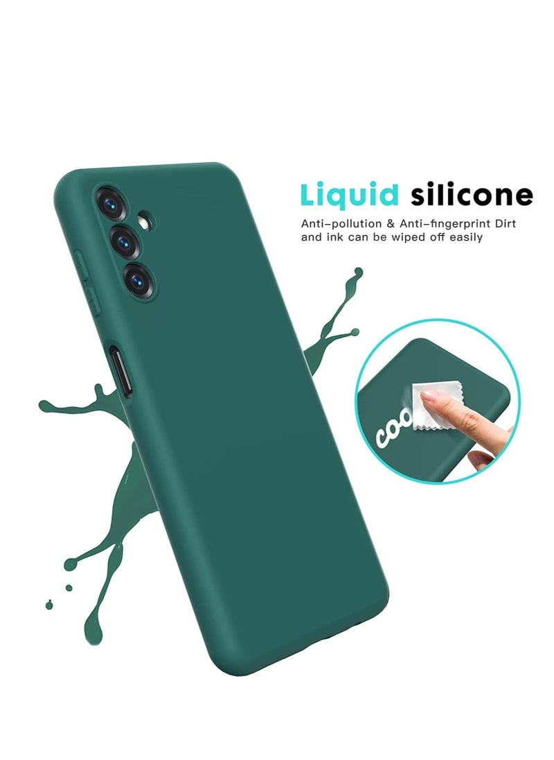 Raxoom - Case for Galaxy A13 5G, Liquid Silicone Case with Soft Microfiber Lining Thickening Shockproof Design Soft Gel Rubber Phone Case Cover for Samsung Galaxy A13 5G (Green) - Image 1