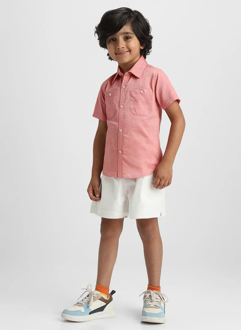 Nautinati Nautinati Pink Shirt and White Shorts Set for Boys