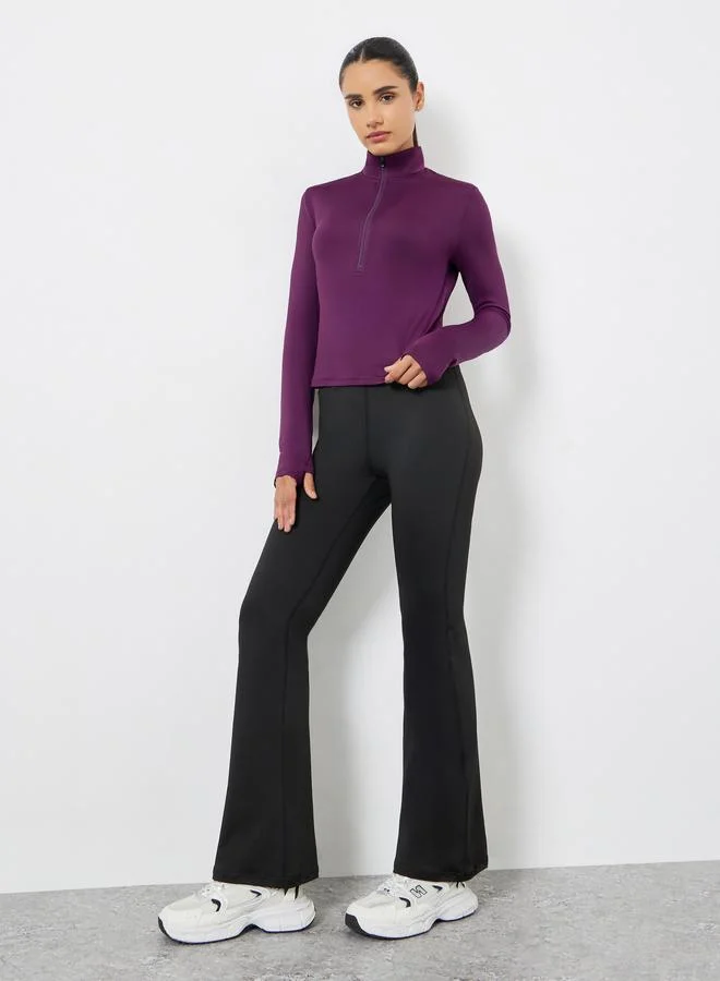 Styli Active Back Reflective Panel Half Zip Up Jacket