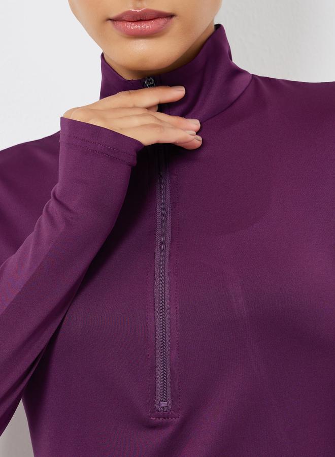 Styli Active Back Reflective Panel Half Zip Up Jacket - Image 4