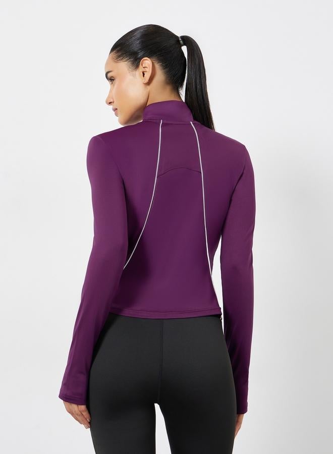 Styli Active Back Reflective Panel Half Zip Up Jacket - Image 5
