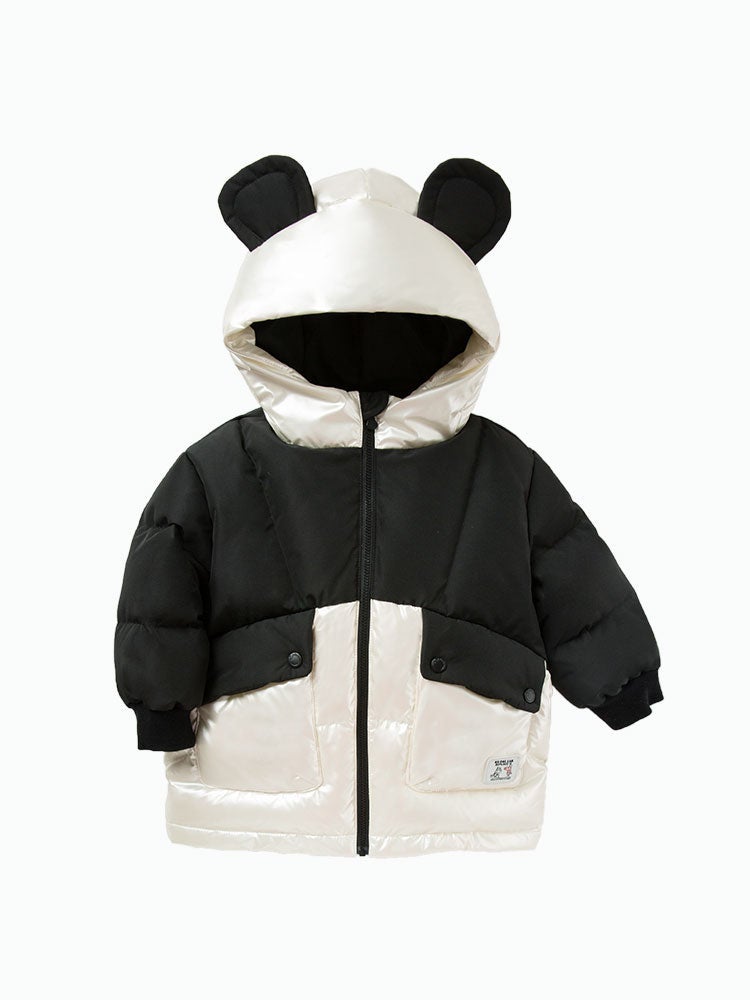 بالابالا جاكيت بافر منفوخ متباين اللون والخامة للجنسين - Image 2