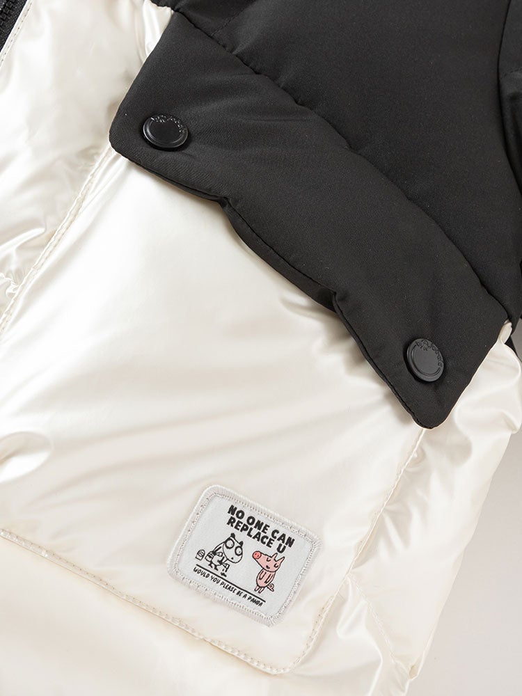 بالابالا جاكيت بافر منفوخ متباين اللون والخامة للجنسين - Image 5