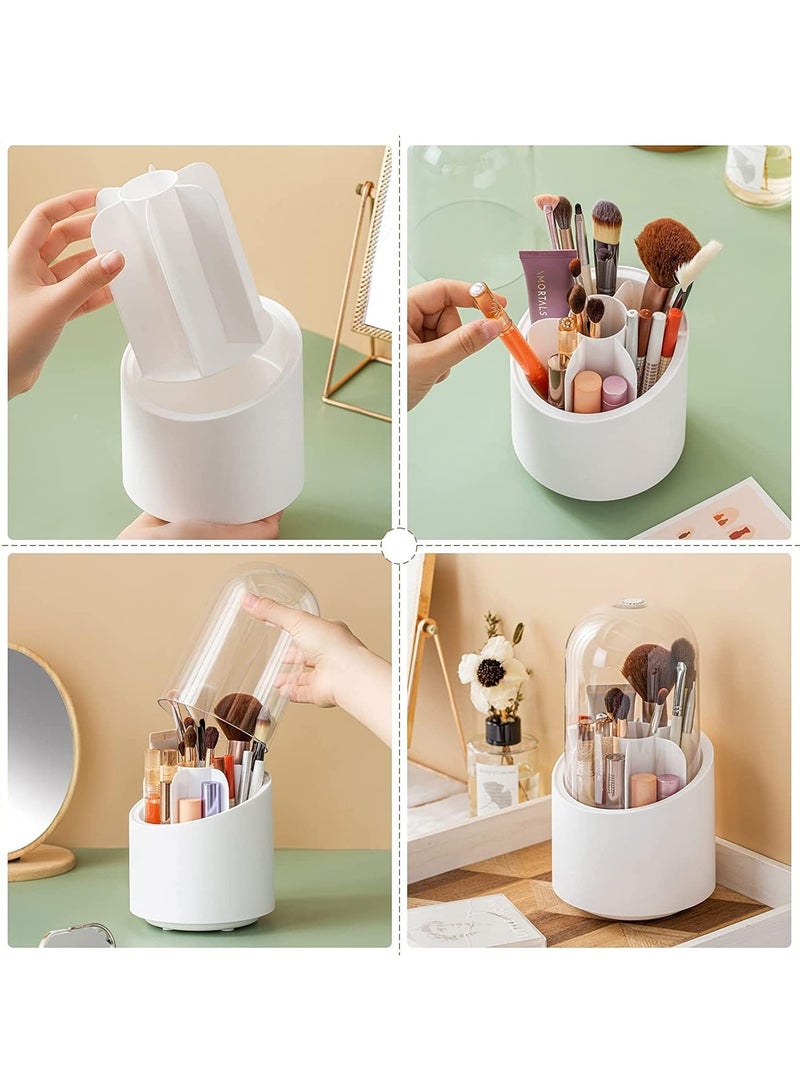 Multifunctional Rotating Makeup Brush Storage Box Dustproof Lipstick Eyeshadow Cosmetic Brush Holder Rotating Makeup Organizer Cosmetic Storage - Image 2