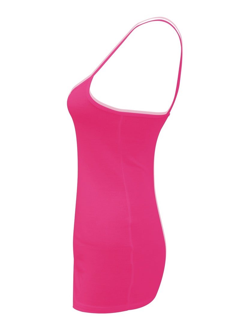 AIWANTO Women's Basic Stretch Camisole Vest Pink - Image 3