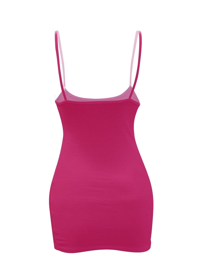 AIWANTO Women's Basic Stretch Camisole Vest Pink 3 PCs  - Image 2