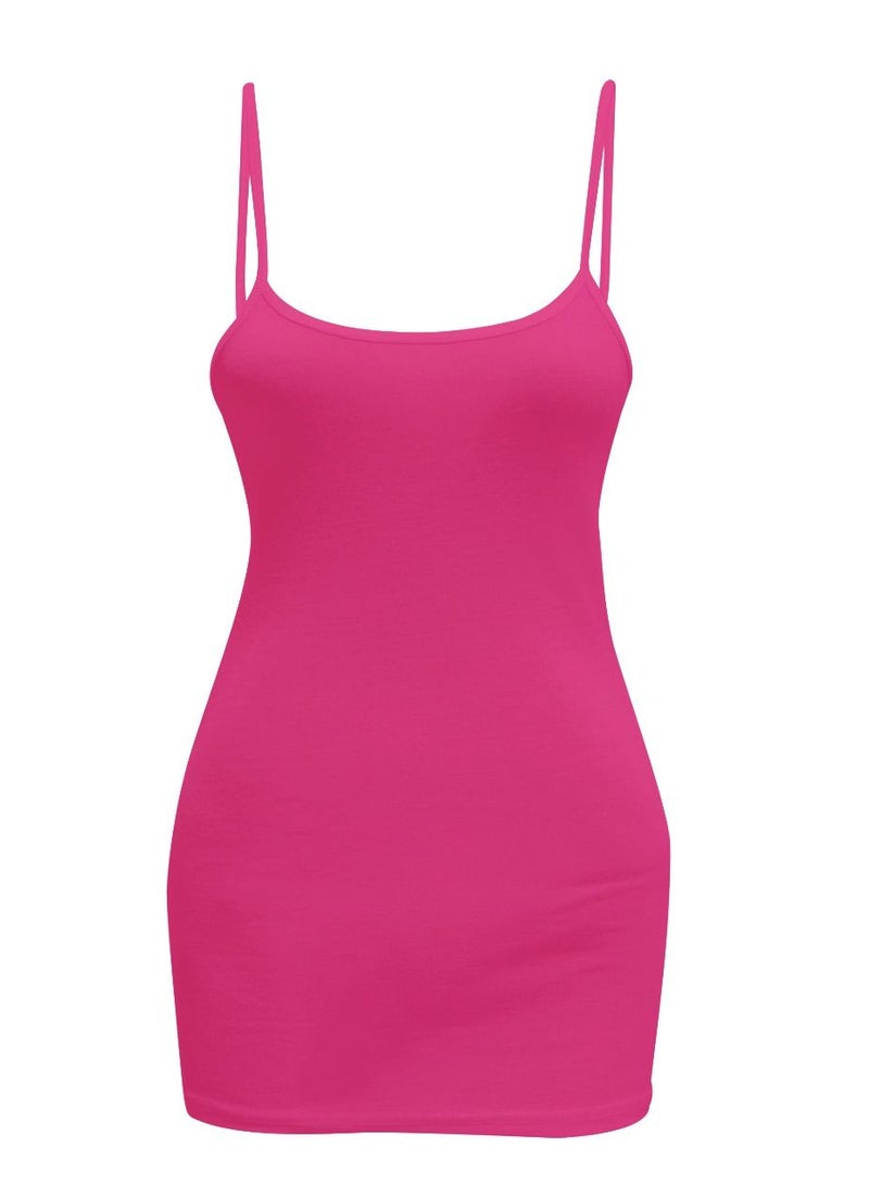 AIWANTO Women's Basic Stretch Camisole Vest Pink 3 PCs  - Image 4