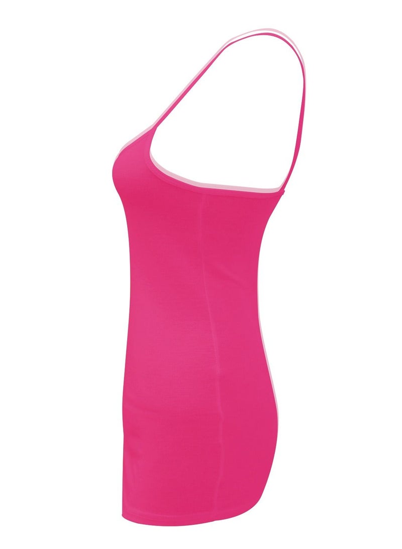 AIWANTO Women's Basic Stretch Camisole Vest Pink 3 PCs  - Image 3